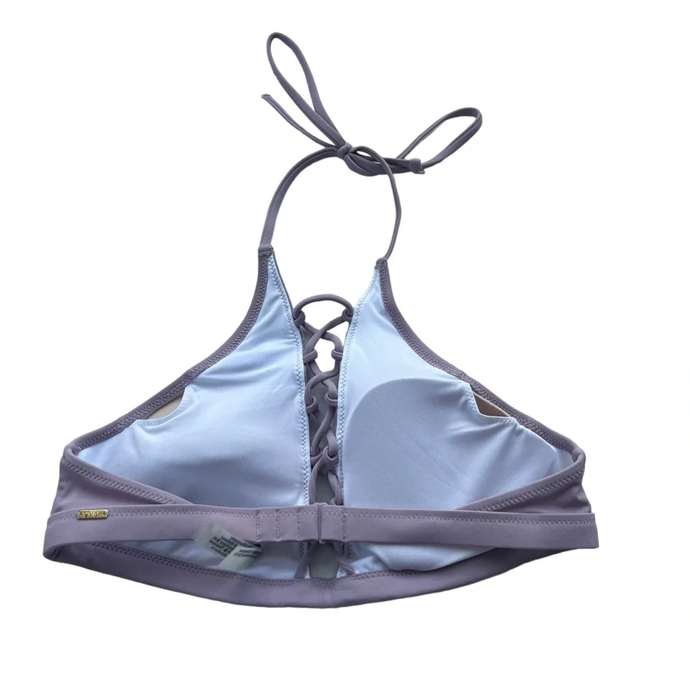 Victoria’s Secret Pink Womens Small Mauve Halter Criss-cross Swimwear Bikini Top